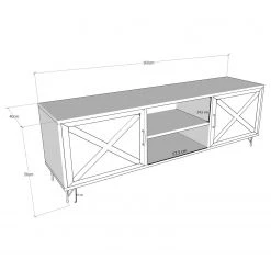 Red Living Meuble TV Vallrun - Imitation pin / Anthracite -Meubles de salon Soldes 1000333633 220302 500 SKETCH DETAILS P000000001000333633 sketch