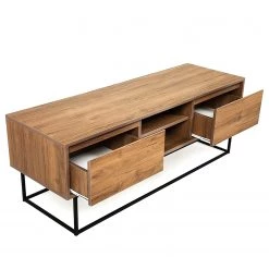 Red Living Meuble TV Tirano - Métal - Imitation noyer clair / Noir -Meubles de salon Soldes 1000333634 220302 030 DETAILS P000000001000333634