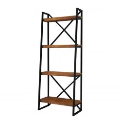 Red Living Étagère Wilga - Pin massif / Métal - Pin / Noir