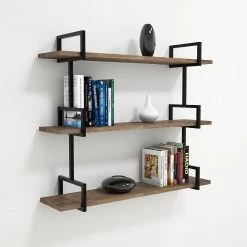 Red Living Tablette murale Ulm - Pin massif / Métal - Pin / Noir -Meubles de salon Soldes 1000333638 220302 020 MOOD DETAILS P000000001000333638 mood