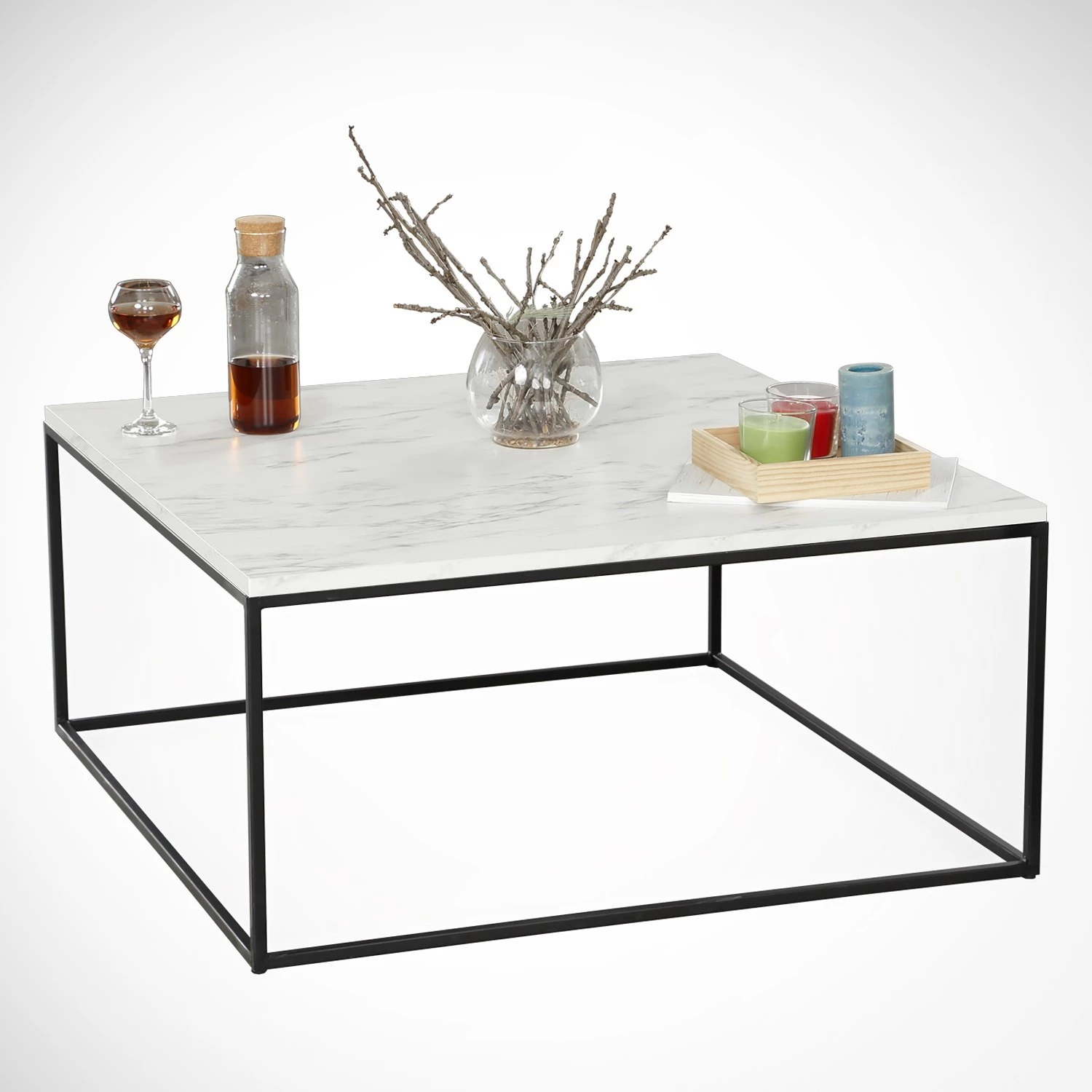Loftscape Table basse Reedsen - Imitation marbre blanc 4 Loftscape Table basse Reedsen - Imitation marbre blanc – Image 2