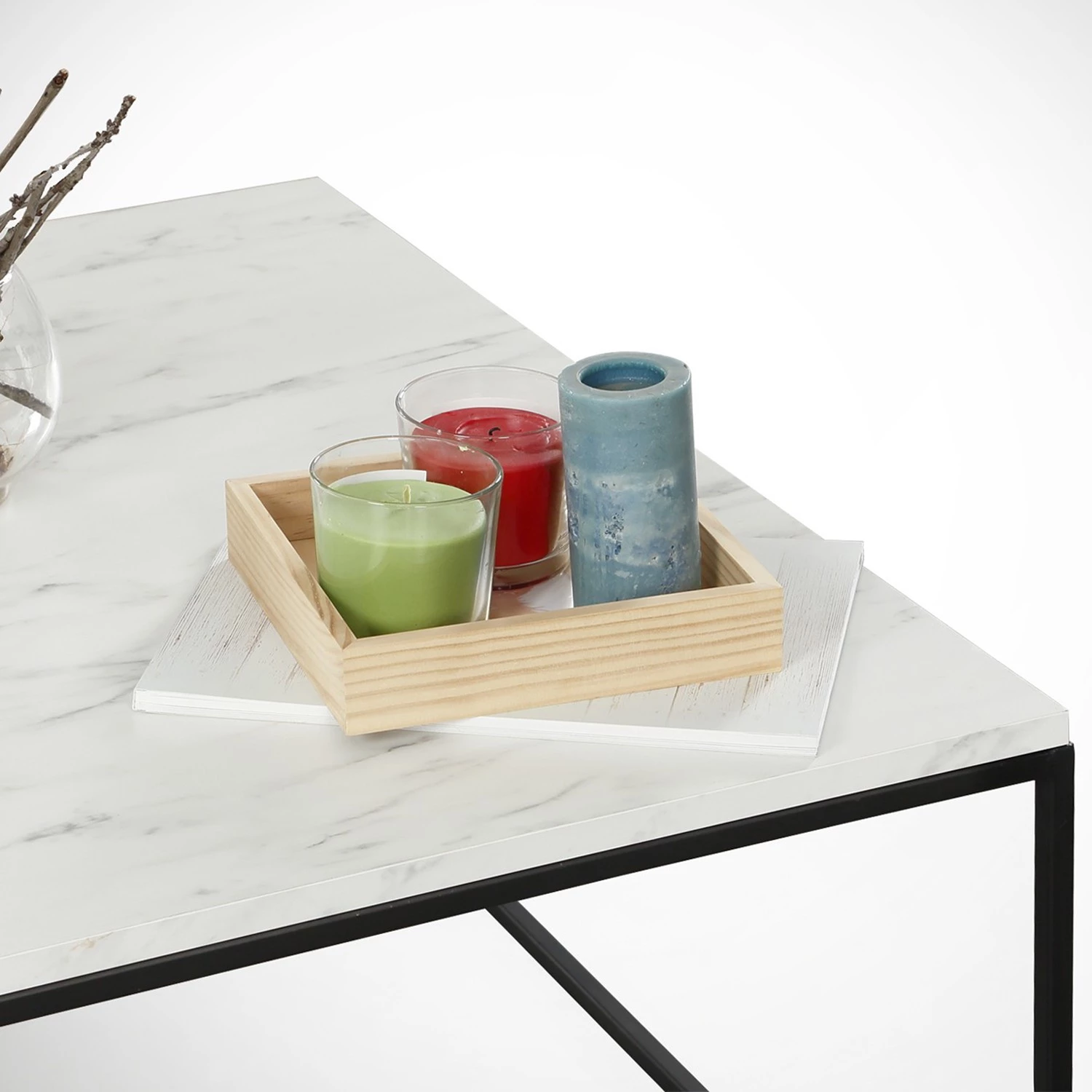 Loftscape Table basse Reedsen - Imitation marbre blanc 5 Loftscape Table basse Reedsen - Imitation marbre blanc – Image 3