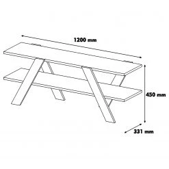 Loftscape Banc TV Soroma - Blanc / Imitation noyer 11 Loftscape Banc TV Soroma - Blanc / Imitation noyer -Meubles de salon Soldes 1000333644 220302 500 SKETCH DETAILS P000000001000333644 sketch