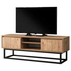 Red Living Meuble TV Boddington II - Imitation pin / Noir