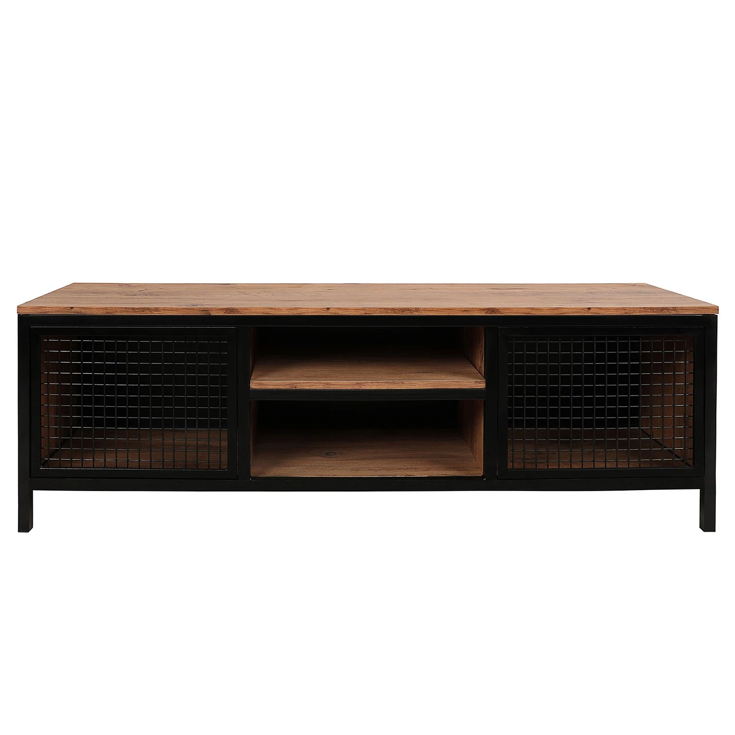 Red Living Meuble TV Zons - Métal - Imitation chêne / Noir 7 Red Living Meuble TV Zons - Métal - Imitation chêne / Noir – Image 5