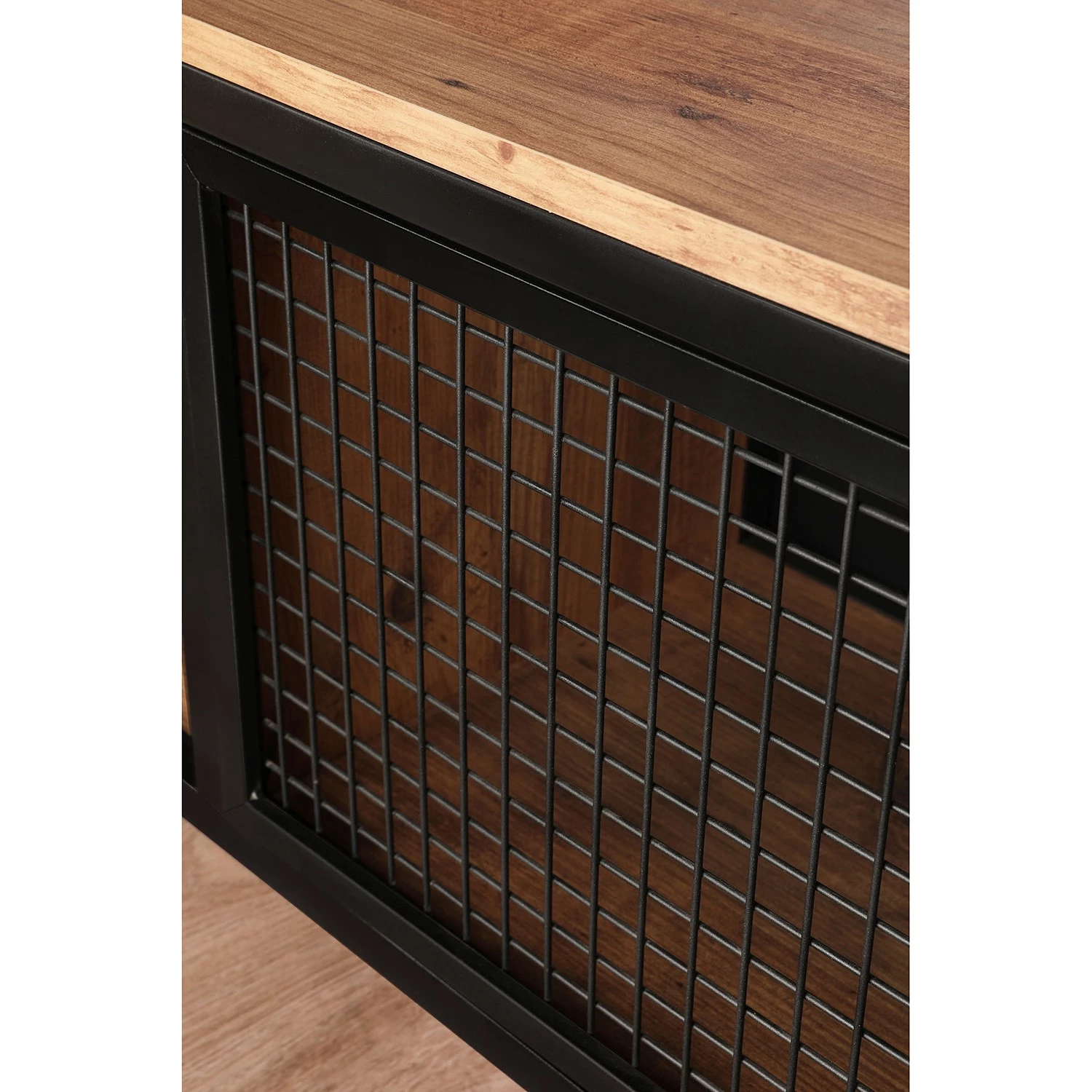 Red Living Meuble TV Zons - Métal - Imitation chêne / Noir 10 Red Living Meuble TV Zons - Métal - Imitation chêne / Noir – Image 8