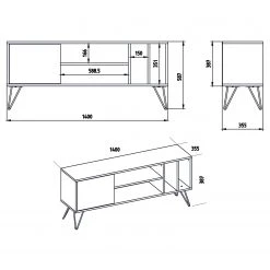 Red Living Meuble TV Vidago I - Imitation noyer / Anthracite -Meubles de salon Soldes 1000333653 220302 500 SKETCH DETAILS P000000001000333653 sketch