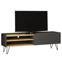Loftscape Meuble TV Venice - Anthracite / Imitation Chêne