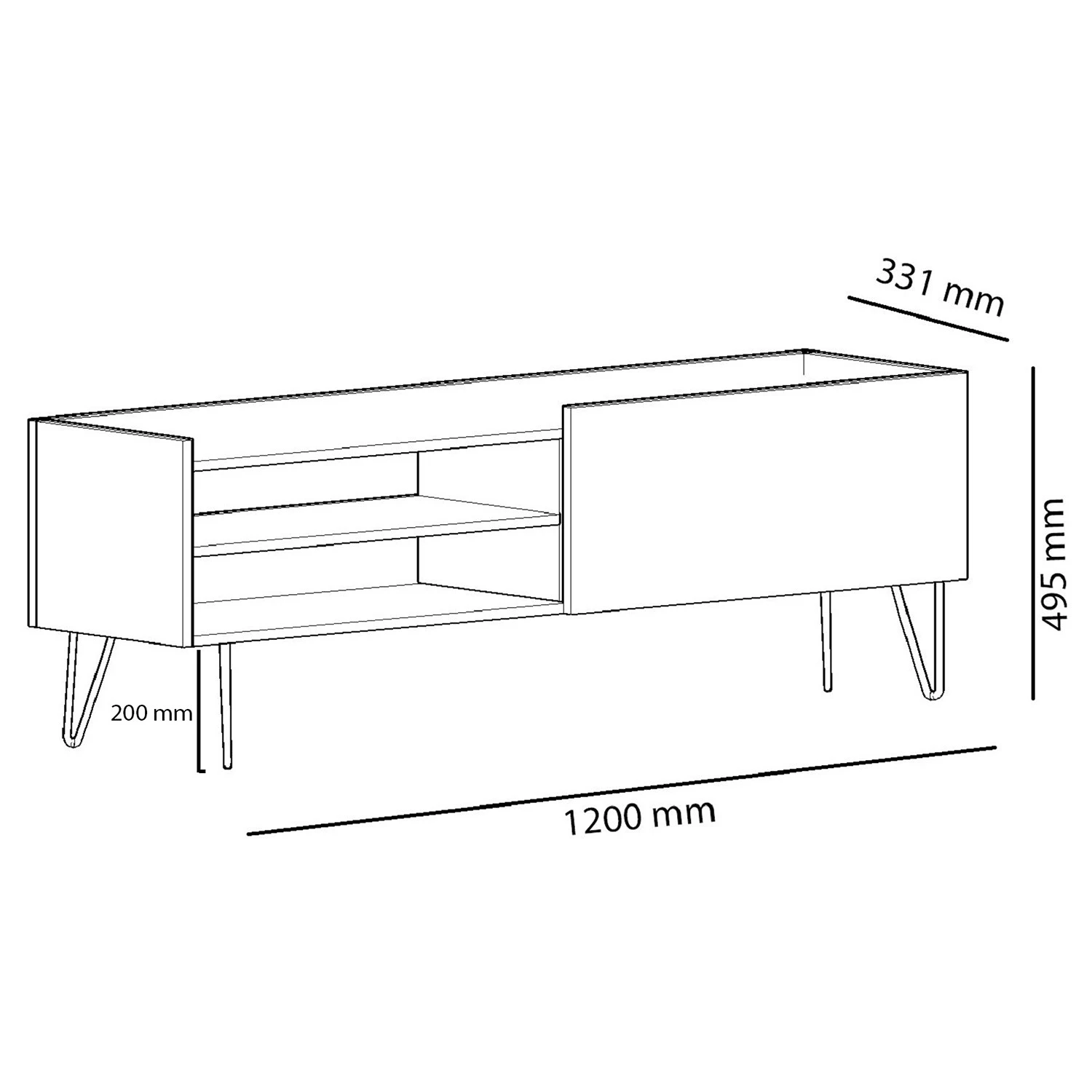 Loftscape Meuble TV Venice - Anthracite / Imitation Chêne 9 Loftscape Meuble TV Venice - Anthracite / Imitation Chêne – Image 7