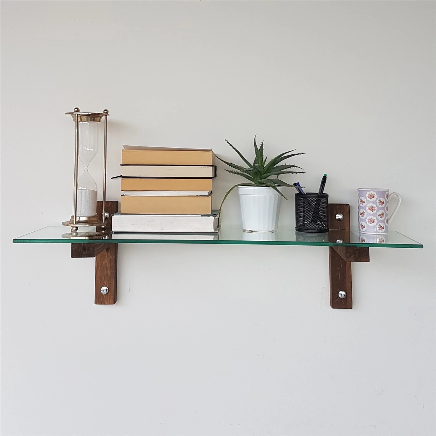 Loftscape Étagère murale Rodgau - Verre / Pin massif 7 Loftscape Étagère murale Rodgau - Verre / Pin massif – Image 5
