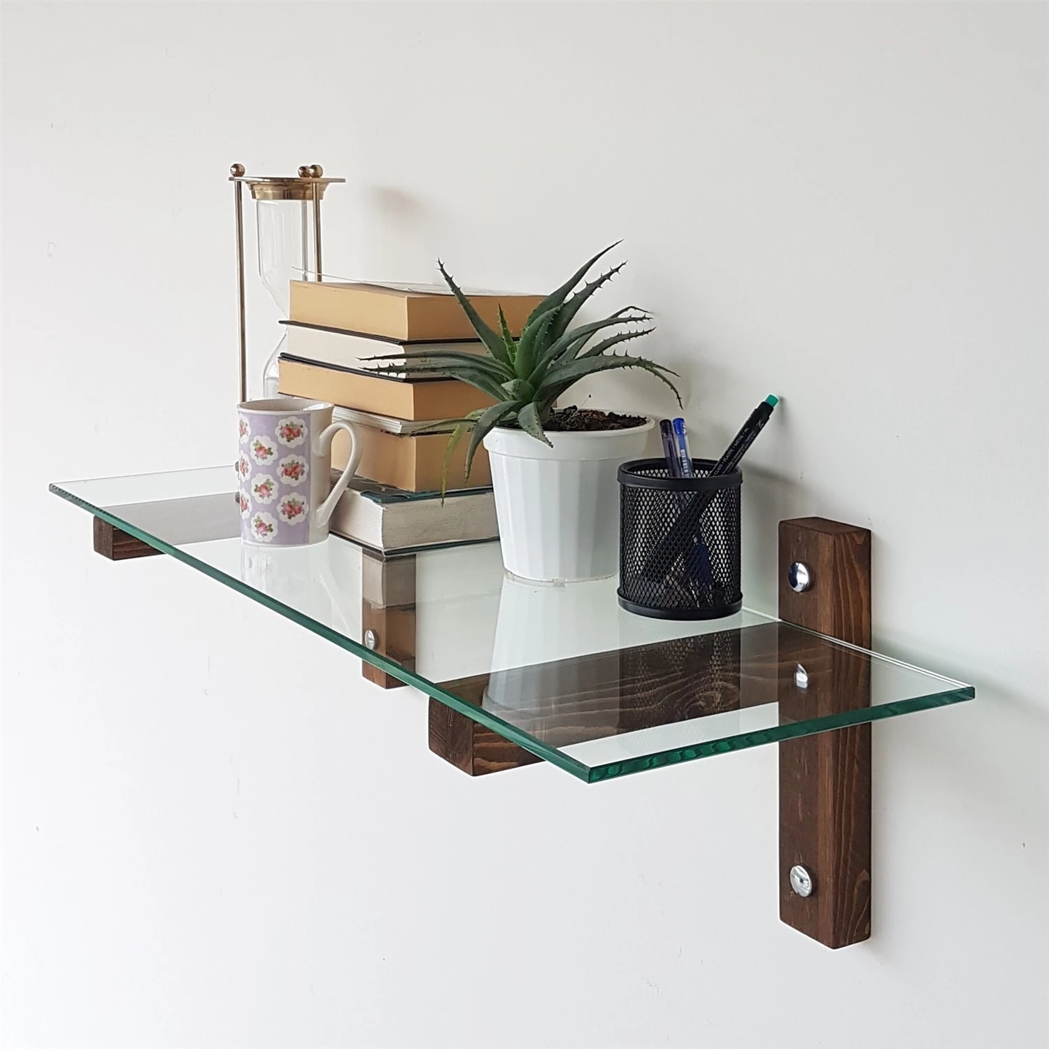 Loftscape Étagère murale Rodgau - Verre / Pin massif 8 Loftscape Étagère murale Rodgau - Verre / Pin massif – Image 6