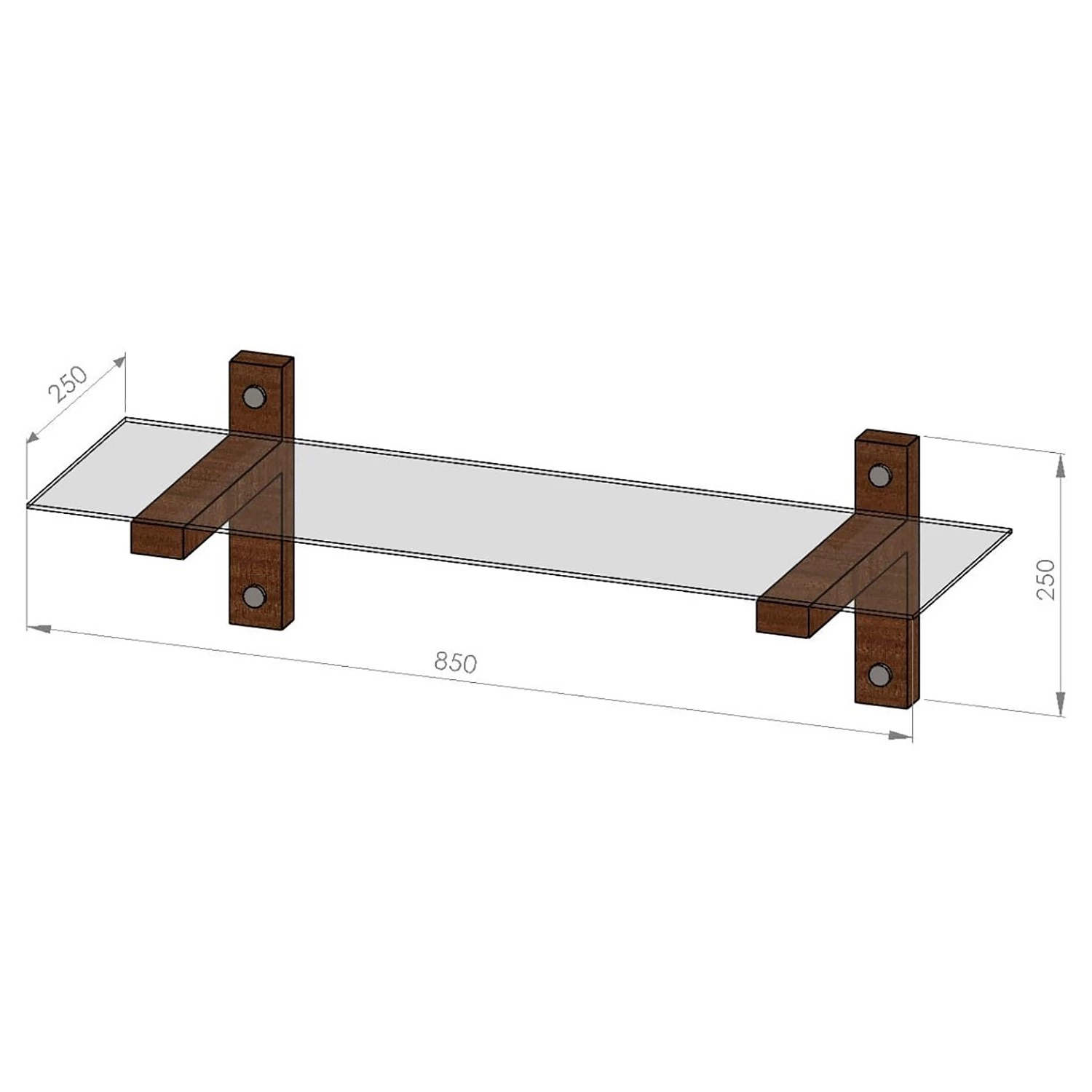 Loftscape Étagère murale Rodgau - Verre / Pin massif 11 Loftscape Étagère murale Rodgau - Verre / Pin massif – Image 9