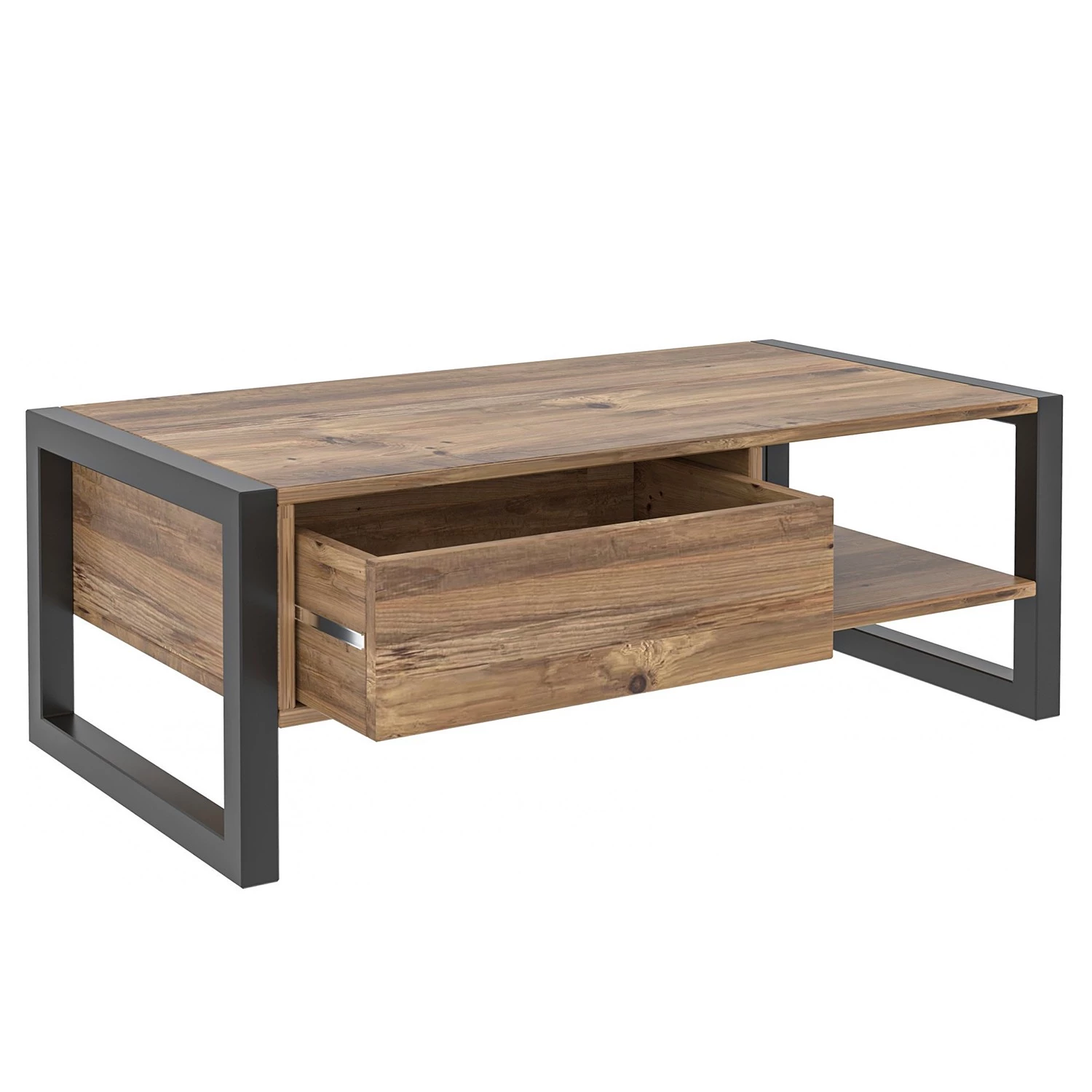 Red Living Table basse Haloba - Métal - Imitation chêne / Noir 8 Red Living Table basse Haloba - Métal - Imitation chêne / Noir – Image 6