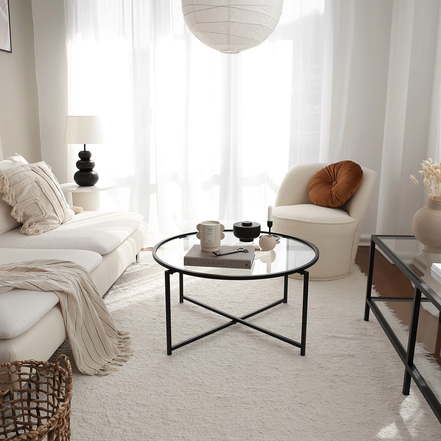 Loftscape Table basse Sedan I - Verre / Métal - Noir 6 Loftscape Table basse Sedan I - Verre / Métal - Noir – Image 4