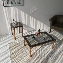 Ars Natura Table basse Donatella - Verre / Noyer massif - Noir fumé / Noyer clair 21 Ars Natura Table basse Donatella - Verre / Noyer massif - Noir fumé / Noyer clair -Meubles de salon Soldes 1000333698 220302 027 MOOD DETAILS P000000001000333698 mood