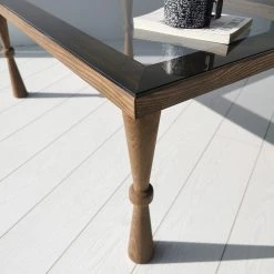 Ars Natura Table basse Donatella - Verre / Noyer massif - Noir fumé / Noyer clair 22 Ars Natura Table basse Donatella - Verre / Noyer massif - Noir fumé / Noyer clair -Meubles de salon Soldes 1000333698 220302 030 DETAILS P000000001000333698