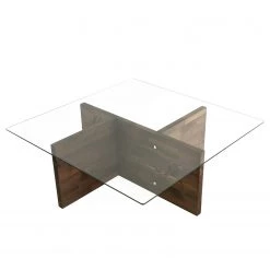 Loftscape Table basse Gran Rey - Verre / Noyer massif - Noyer -Meubles de salon Soldes 1000333701 220302 031 DETAILS P000000001000333701