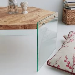 Loftscape Table basse Haditha - Verre / Pin massif 14 Loftscape Table basse Haditha - Verre / Pin massif -Meubles de salon Soldes 1000333707 220302 030 DETAILS P000000001000333707