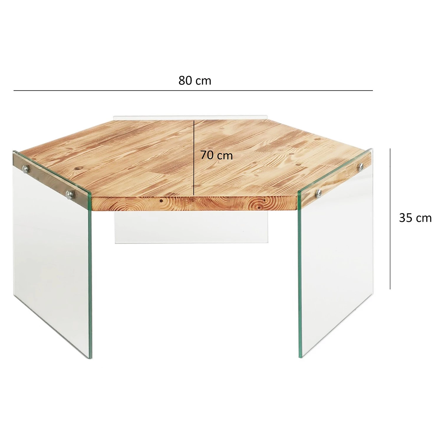 Loftscape Table basse Haditha - Verre / Pin massif 9 Loftscape Table basse Haditha - Verre / Pin massif – Image 7