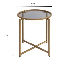 Loftscape Bout de canapé Guichen I - Verre / Métal - Noir fumé / Doré -Meubles de salon Soldes 1000333710 220302 500 SKETCH DETAILS P000000001000333710 sketch