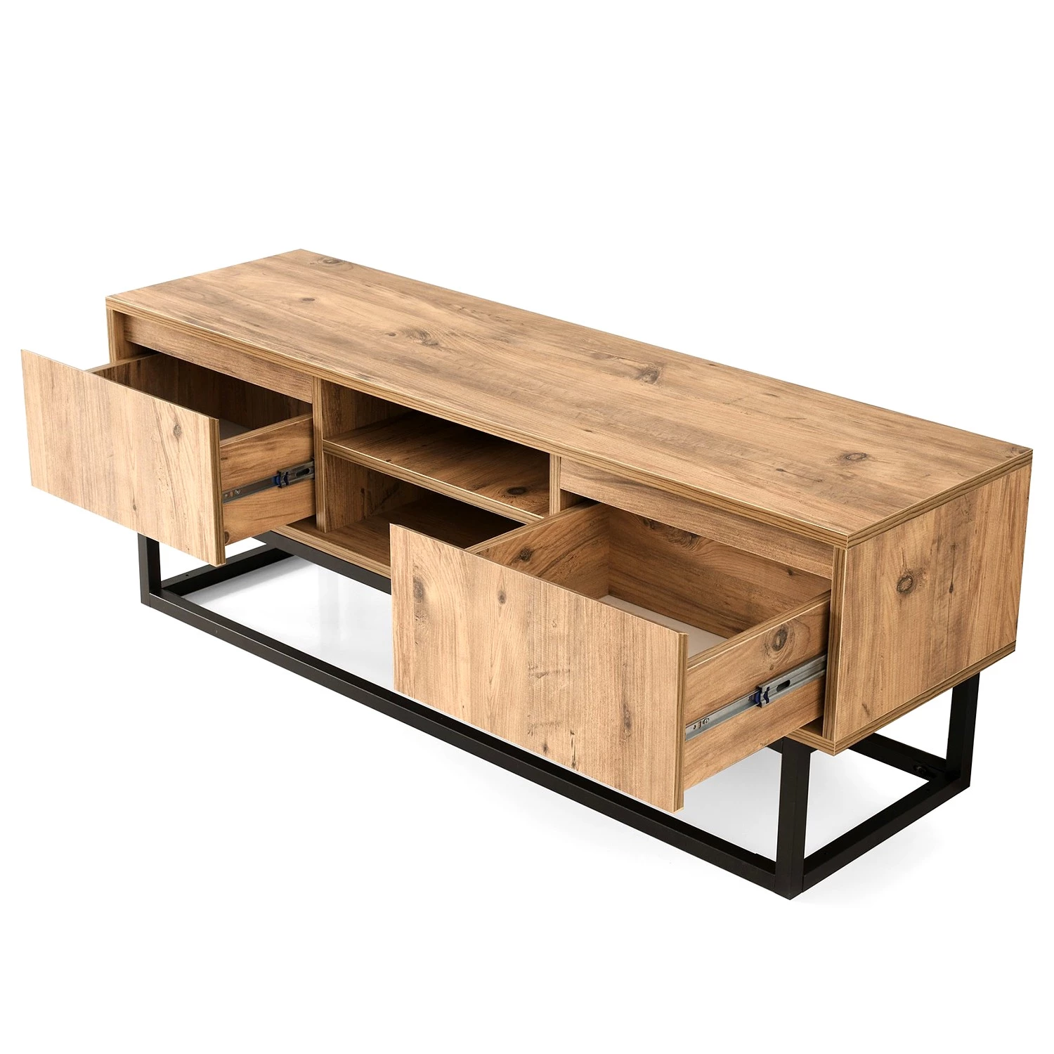 Red Living Meuble TV Boddington I - Imitation pin / Noir 6 Red Living Meuble TV Boddington I - Imitation pin / Noir – Image 4