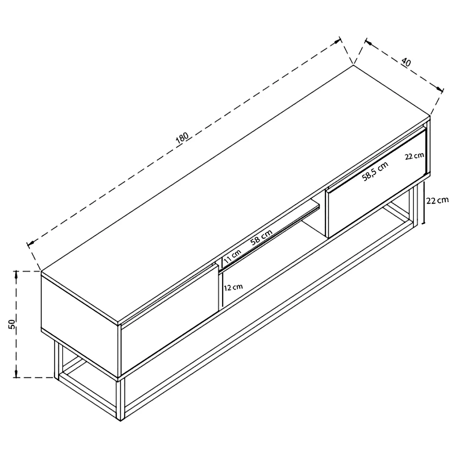 Red Living Meuble TV Boddington I - Imitation pin / Noir 9 Red Living Meuble TV Boddington I - Imitation pin / Noir – Image 7