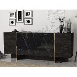 Loftscape Buffet Vidal - Imitation marbre noir / Doré -Meubles de salon Soldes 1000333728 220302 020 MOOD DETAILS P000000001000333728 mood
