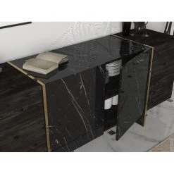Loftscape Buffet Vidal - Imitation marbre noir / Doré -Meubles de salon Soldes 1000333728 220302 032 DETAILS P000000001000333728