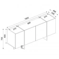Loftscape Buffet Vidal - Imitation marbre noir / Doré -Meubles de salon Soldes 1000333728 220302 500 SKETCH DETAILS P000000001000333728 sketch
