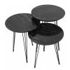 Loftscape Tables gigognes Soffy (lot de 3) - Métal - Imitation marbre noir / Noir -Meubles de salon Soldes 1000333733 220302 010 IMAGE P000000001000333733