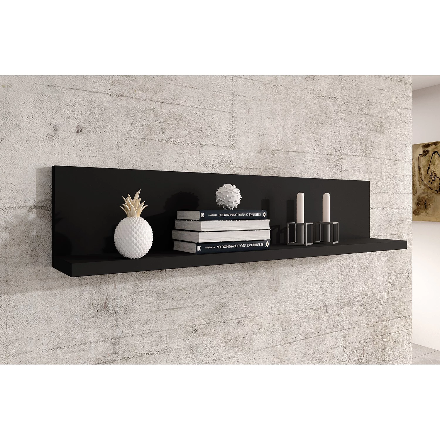 Loftscape Étagère murale Littor - Avec éclairage inclus - Noir 4 Loftscape Étagère murale Littor - Avec éclairage inclus - Noir – Image 2