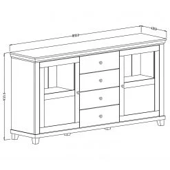 Ridgevalley Buffet Emmanuela I - Vert foncé -Meubles de salon Soldes 1000339986 220317 500 SKETCH DETAILS P000000001000339986 sketch