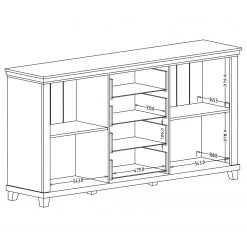 Ridgevalley Buffet Emmanuela I - Vert foncé -Meubles de salon Soldes 1000339986 220317 501 SKETCH DETAILS P000000001000339986 sketch