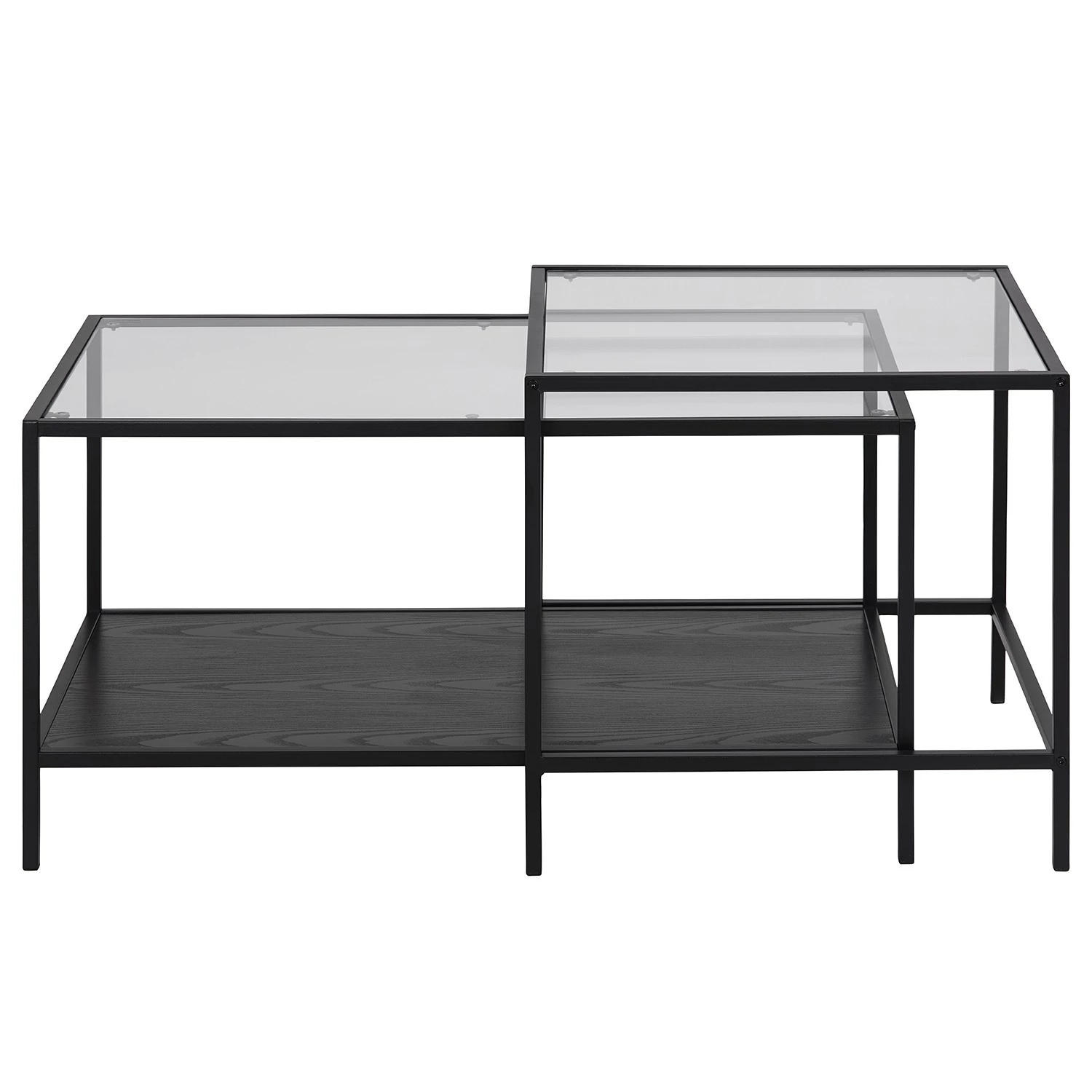 Red Living Tables gigognes Coogee VII (lot de 2) - Verre / Métal - Noir 5 Red Living Tables gigognes Coogee VII (lot de 2) - Verre / Métal - Noir – Image 3