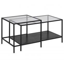 Red Living Tables gigognes Coogee VII (lot de 2) - Verre / Métal - Noir 13 Red Living Tables gigognes Coogee VII (lot de 2) - Verre / Métal - Noir -Meubles de salon Soldes 1000340378 220318 040 DETAILS P000000001000340378