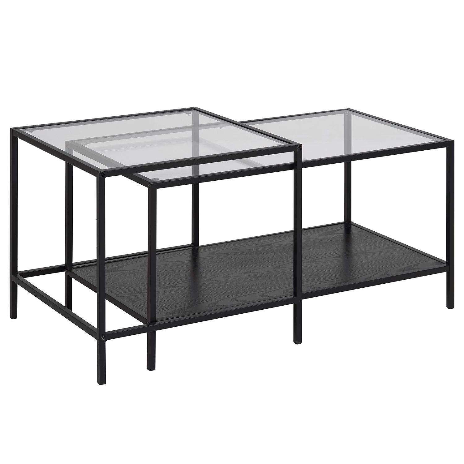 Red Living Tables gigognes Coogee VII (lot de 2) - Verre / Métal - Noir 6 Red Living Tables gigognes Coogee VII (lot de 2) - Verre / Métal - Noir – Image 4