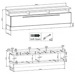 Fredriks Ensemble meubles TV Bylas (4 éléments) - Noir brillant 19 Fredriks Ensemble meubles TV Bylas (4 éléments) - Noir brillant -Meubles de salon Soldes 1000340457 220322 502 SKETCH DETAILS P000000001000340457 sketch
