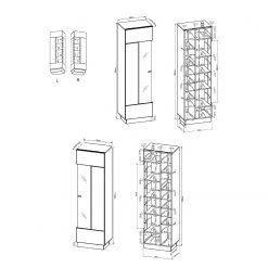 Fredriks Ensemble meubles TV Bylas (4 éléments) - Noir brillant 20 Fredriks Ensemble meubles TV Bylas (4 éléments) - Noir brillant -Meubles de salon Soldes 1000340457 220322 503 SKETCH DETAILS P000000001000340457 sketch