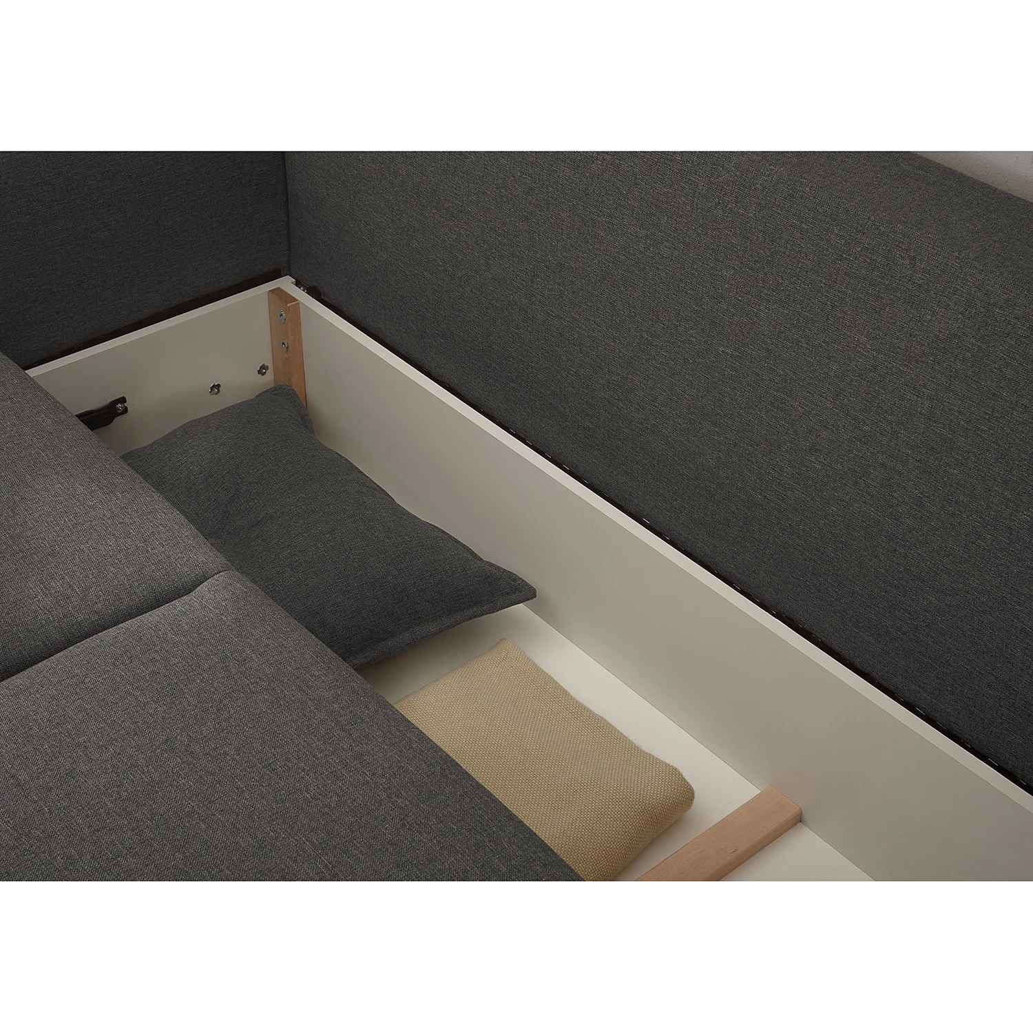 Mørteens Canapé convertible Rutherford - Tissu Denga / Microfibre Laci: Graphite / Argent 8 Mørteens Canapé convertible Rutherford - Tissu Denga / Microfibre Laci: Graphite / Argent – Image 6