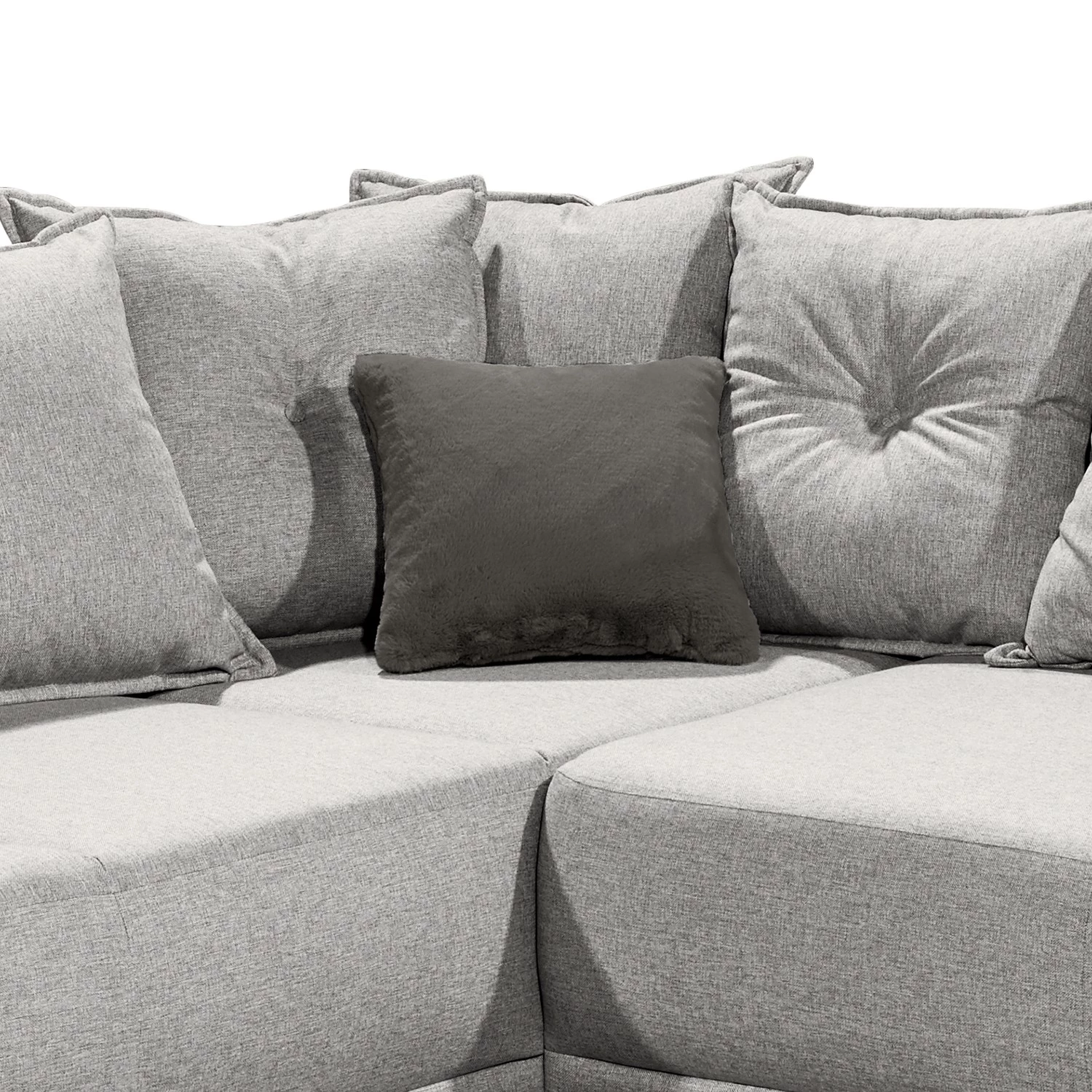 Mørteens Canapé d’angle Rutherford II - Tissu Denga / Microfibre Laci: Argent / Anthracite - Méridienne longue montable des deux côtés 12 Mørteens Canapé d’angle Rutherford II - Tissu Denga / Microfibre Laci: Argent / Anthracite - Méridienne longue montable des deux côtés – Image 10