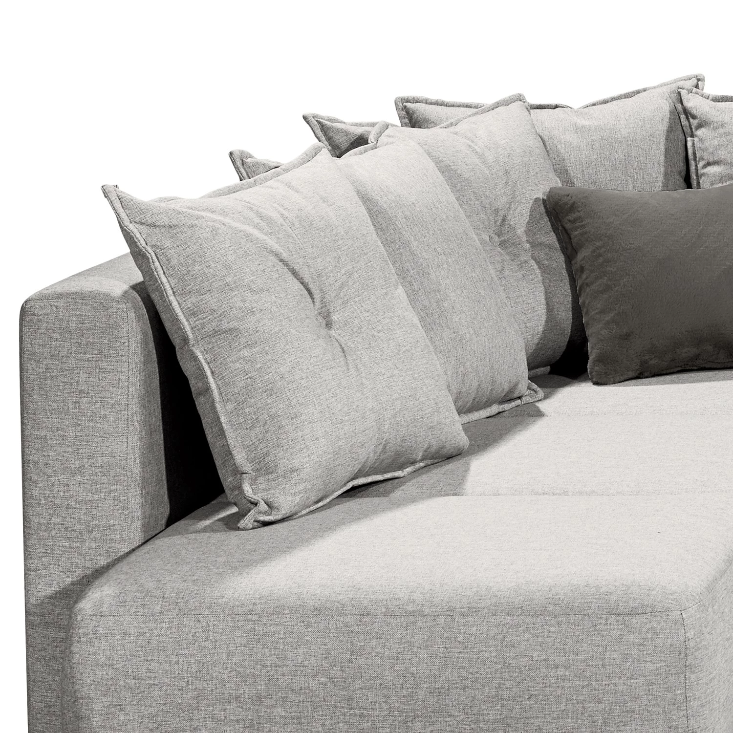 Mørteens Canapé d’angle Rutherford II - Tissu Denga / Microfibre Laci: Argent / Anthracite - Méridienne longue montable des deux côtés 13 Mørteens Canapé d’angle Rutherford II - Tissu Denga / Microfibre Laci: Argent / Anthracite - Méridienne longue montable des deux côtés – Image 11