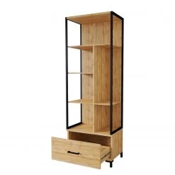 Red Living Étagères de bureau Sonny - Imitation chêne de Wotan / Noir -Meubles de salon Soldes 1000341080 220322 030 DETAILS P000000001000341080