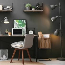 Loftscape Étagères murales Chevron Love (lot de 2) - Métal - Noir / Imitation chêne -Meubles de salon Soldes 1000341914 220323 022 MOOD DETAILS P000000001000341914 mood