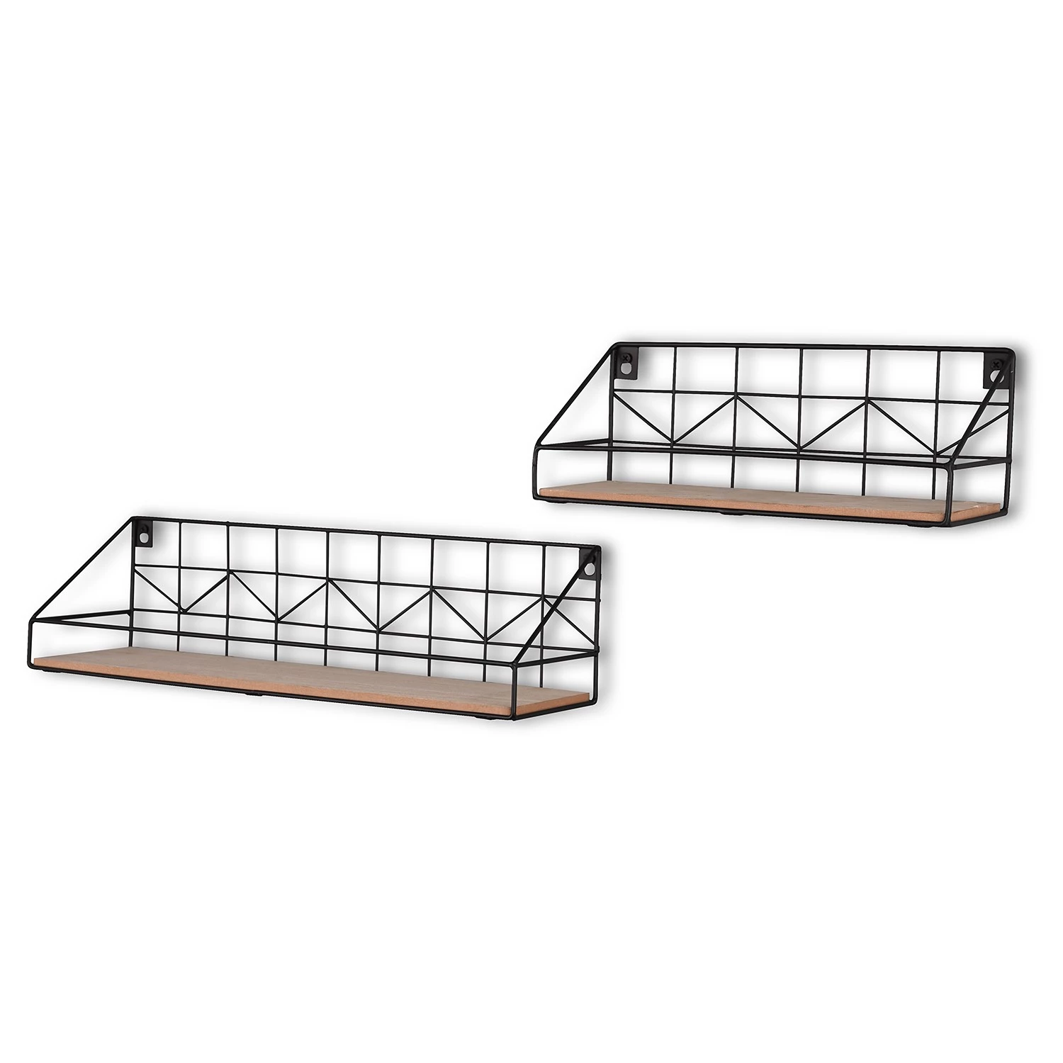 Loftscape Étagères murales Fluffy (lot de 2) - Métal - Noir / Imitation chêne 3 Loftscape Étagères murales Fluffy (lot de 2) - Métal - Noir / Imitation chêne