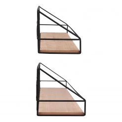 Loftscape Étagères murales Fluffy (lot de 2) - Métal - Noir / Imitation chêne 15 Loftscape Étagères murales Fluffy (lot de 2) - Métal - Noir / Imitation chêne -Meubles de salon Soldes 1000341918 220323 040 DETAILS P000000001000341918