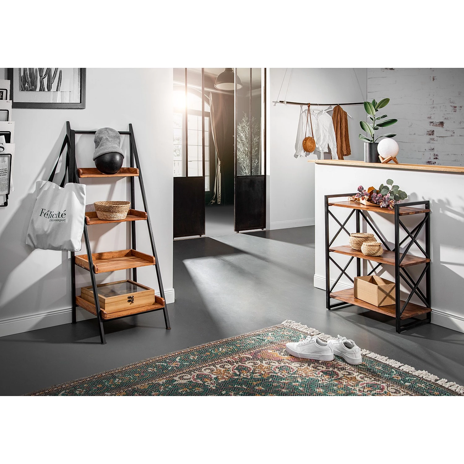 Red Living Étagère Ugo II - Manguier massif / Métal - Manguier / Noir 5 Red Living Étagère Ugo II - Manguier massif / Métal - Manguier / Noir – Image 3