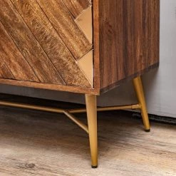 Red Living Bout de canapé Nook - Manguier massif / Métal - Manguier / Doré -Meubles de salon Soldes 1000341971 220517 033 DETAILS P000000001000341971