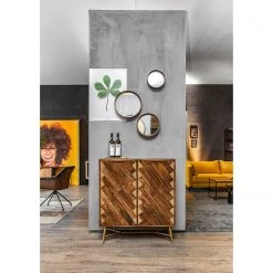 Red Living Buffet haut Nook - Manguier massif / Métal - Manguier / Doré -Meubles de salon Soldes 1000341972 220331 021 MOOD DETAILS P000000001000341972 mood