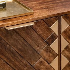 Red Living Buffet haut Nook - Manguier massif / Métal - Manguier / Doré -Meubles de salon Soldes 1000341972 220331 062 DETAILS P000000001000341972