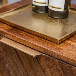 Red Living Buffet haut Nook - Manguier massif / Métal - Manguier / Doré -Meubles de salon Soldes 1000341972 220331 064 DETAILS P000000001000341972